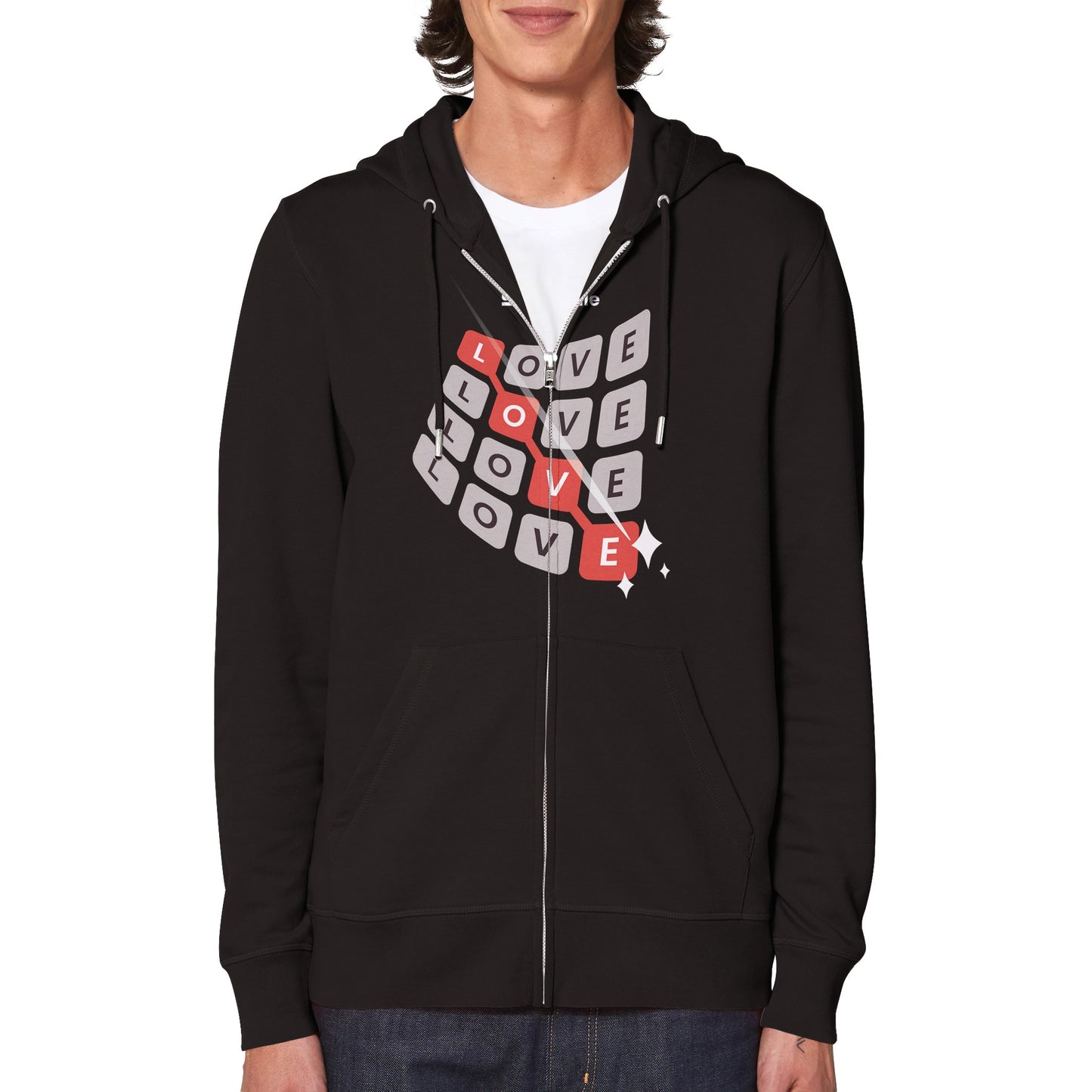 Love Swipe Organic Zip Hoodie